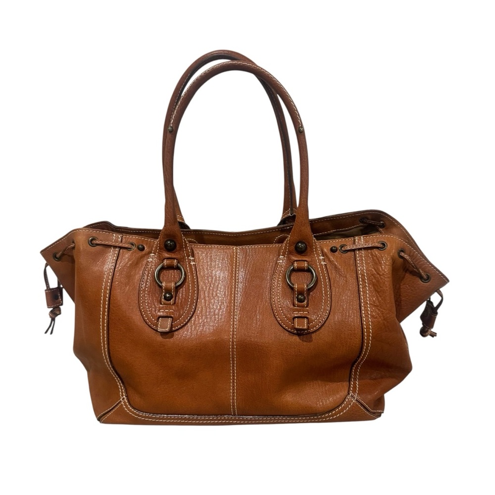 Banana Republic Chatham Brown Leather Bag Tote Shopper Handbag Classic Footed